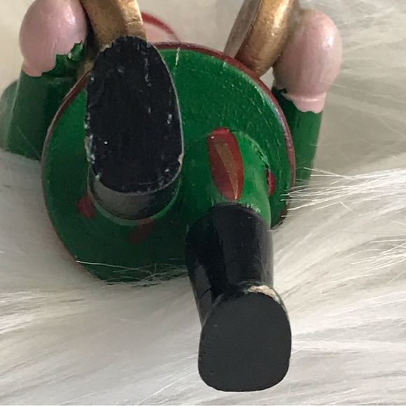 Wooden Soldier Green Suit Hat Mustache Cymbals Christmas Ornament - Vintage - Picture 8 of 11